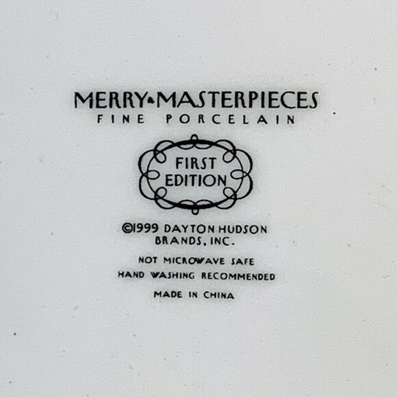 Vtg 1999 Dayton Hudson Merry Masterpieces Salad Plates Christmas Set of 4 - Picture 8 of 8